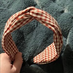 Red and White Gingham Knotted Hair Accessory
